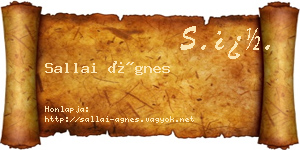 Sallai Ágnes névjegykártya